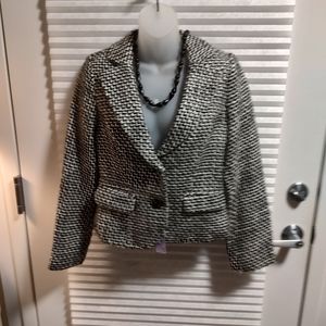 Houndstooth Herringbone Lined MCM Look Blazer